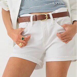 J. Crew White Denim Mid-Rise Shorts